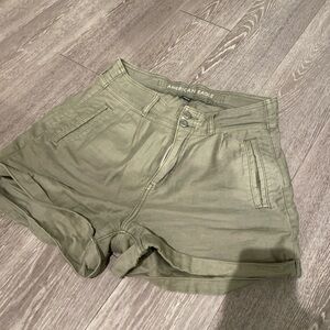 American Eagle Outfitters Women's High Waist Khaki Shorts